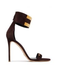 Elisabetta Franchi Sandały SA-91L-62E2-V600 Brązowy ciemny. Brązowe sandały damskie Elisabetta Franchi, bez wzorów, ze skóry, bez obcasa, na szpilce, bez zapięcia. Za 2,549.00 zł.