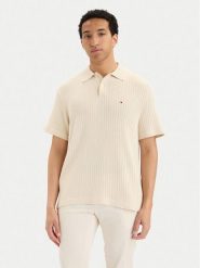 Tommy Hilfiger Polo MW0MW42770 Kremowy Regular Fit. Białe koszulki polo męskie Tommy Hilfiger, m, bez wzorów, z bawełny, bez ramiączek. Za 417.99 zł.
