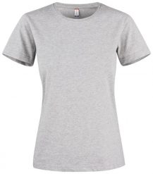 Clique Premium Fashion-T Women – Premium koszulka bawełniana – grey melange. Szare t-shirty damskie CLIQUE, l, bez wzorów, z bawełny, bez kołnierzyka. Za 117.93 zł.