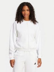 Adidas Bluza Essentials Contemporary Logo JD9966 Biały Loose Fit. Białe bluzy damskie Adidas, l, bez wzorów, z bawełny, bez kaptura. Za 169.99 zł.