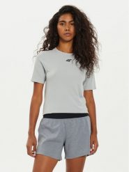 4F Koszulka techniczna 4FWAW24TFTSM0975 Szary Slim Fit. Szare koszulki sportowe męskie 4f, m, bez wzorów, z syntetyku, bez kołnierzyka, bez ramiączek, do biegania. Za 69.99 zł.