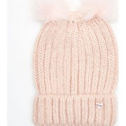 Czapka z dwoma pomponami - Różowy. Czapki i kapelusze damskie marki Cropp. W wyprzedaży za 24.99 zł.