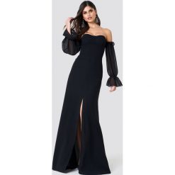 Trendyol Sukienka maxi z prześwitującym rękawem - Black. Sukienki damskie marki Trendyol. Za 323.95 zł.