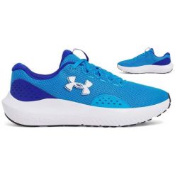 Buty sportowe męskie Under Armour Charged Surge. Niebieskie buty sportowe męskie Under Armour, bez zapięcia, do biegania. Za 180.99 zł.