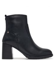 Pikolinos Botki Palencia W9U-8945C1 Czarny. Czarne botki damskie Pikolinos, ze skóry, bez obcasa, na słupku, bez zapięcia. Za 799.99 zł.
