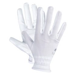 Rękawice jeździeckie ELT Sunny. Białe rękawiczki dziecięce ELT, bez wzorów, z meshu. Za 157.00 zł.