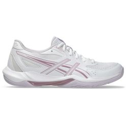 Buty siatkarskie damskie Asics Gel-Flare 12. Białe obuwie sportowe damskie Asics, bez wzorów, z materiału, do piłki ręcznej. Za 499.99 zł.