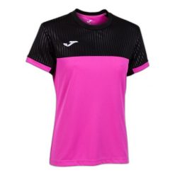 Koszulka do tenisa z krótkim rekawem damska Joma SHORT SLEEVE T- SHIRT. Czarne t-shirty damskie Joma, s, bez wzorów, z jersey, bez kołnierzyka. Za 110.00 zł.