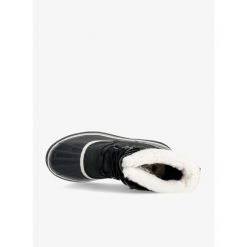 Buty zimowe damskie Sorel Caribou. Czarne obuwie sportowe damskie Sorel, na zimę, trekkingowe. Za 550.99 zł.