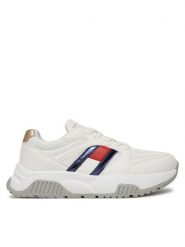 Tommy Hilfiger Sneakersy Flag Low Cut Lace-Up Sneaker T3A9-33550-1697 S Biały. Białe buty sportowe dziewczęce Tommy Hilfiger, bez wzorów, ze skóry, bez zapięcia. Za 229.99 zł.