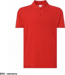 JHK POLOOCEAN - polo męskie z krótkim rękawem, zappięcie dwa guziki, 85% Bawełna, 15% Wiskoza 175 g - czerwony S. Czerwone koszulki polo męskie JHK, m, bez wzorów, z bawełny, bez ramiączek. Za 27.48 zł.