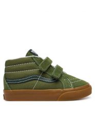 Vans Sneakersy Sk8-Mid Reissue V VN000Y0VGRK1 Zielony ciemny. Zielone buty sportowe chłopięce Vans, bez wzorów, ze skóry, bez zapięcia. Za 219.99 zł.