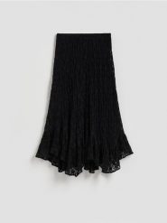 Strukturalna spódnica - czarny. Czarne spódnice damskie Reserved, l, bez wzorów, z tkaniny. Za 179.99 zł.