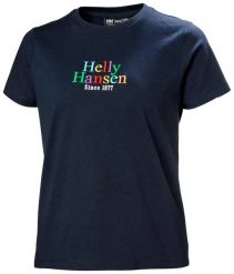 Koszulka sportowa damska Helly Hansen Core Graphic. Niebieskie koszulki sportowe damskie Helly Hansen, uniwersalny, bez wzorów, bez kołnierzyka, bez ramiączek, trekkingowe. Za 243.00 zł.
