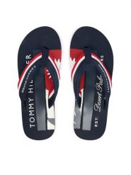 Tommy Hilfiger Japonki Patch Hilfiger Beach Sandal FM0FM05903 Granatowy. Niebieskie klapki męskie Tommy Hilfiger, z materiału. Za 169.99 zł.