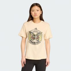 Koszulka adidas X FARM Graphic. Brązowe obuwie sportowe damskie Adidas, bez wzorów, na fitness i siłownię. W wyprzedaży za 111.75 zł.