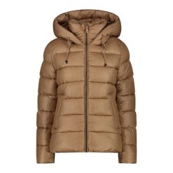 Kurtka puchowa z kapturem z efektem 3D dla kobiet CMP. Brązowe kurtki damskie CMP, bez wzorów, z puchu, z kapturem. W wyprzedaży za 754.50 zł.