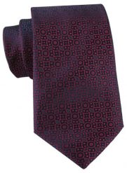 Bordowy Krawat z Drobnym Wzorem - Alties. Czerwone krawaty i muchy Alties, bez wzorów, z tkaniny, eleganckie. Za 55.00 zł.