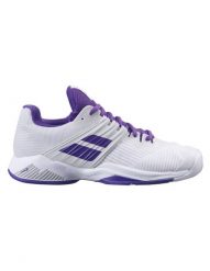 Buty tenisowe damskie Babolat Propulse Fury All Court women white/purple 38. Białe obuwie sportowe damskie BABOLAT, bez wzorów, tenisowe. Za 649.00 zł.