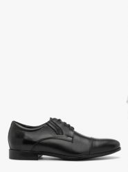 Czarne klasyczne półbuty męskie. Czarne eleganckie półbuty Ryłko, z materiału, biznesowe, bez zapięcia. Za 399.99 zł.