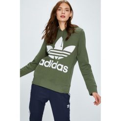Adidas Originals - Bluza. Szare bluzy damskie adidas Originals, z nadrukiem, z bawełny. W wyprzedaży za 219.90 zł.