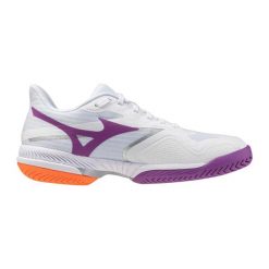 Damskie buty do tenisa Mizuno Wave Exceed Court AC. Białe obuwie sportowe damskie Mizuno, bez wzorów, tenisowe, mizuno wave. Za 552.50 zł.
