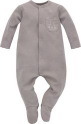 PINOKIO Pajac niemowlęcy Slow Life Pinokio beżowy wyprawka 62. Brązowe śpioszki niemowlęce Pinokio, bez ramiączek. Za 69.90 zł.