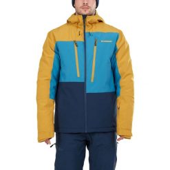 Kurtka narciarska męska Fundango Atlas Allmountain. Brązowe kurtki męskie Fundango, m, bez wzorów, bez kaptura, narciarskie. Za 629.90 zł.