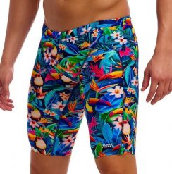 Spodenki do pływania Jammery Funky Trunks Birdie Wordie. Brązowe kąpielówki męskie FUNKY TRUNKS, m, bez wzorów, z elastanu, do pływania. Za 246.65 zł.