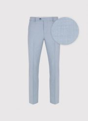 PAKO LORENTE – Jasnoniebieskie spodnie ganiturowe. Niebieskie eleganckie spodnie męskie Pako Lorente, m, bez wzorów, z poliesteru. Za 399.99 zł.