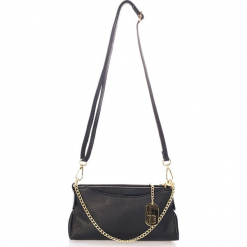 Skórzana torebka w kolorze czarnym - 23 x 14 x 6 cm. Czarne torby na ramię damskie Black Bags. W wyprzedaży za 173.95 zł.