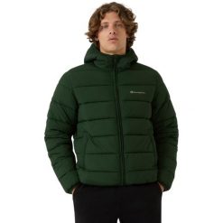 CHAMPION Kurtka męska Hooded Jacket. Zielone kurtki męskie Champion, na zimę, m, bez wzorów, z materiału, z kapturem. Za 320.99 zł.
