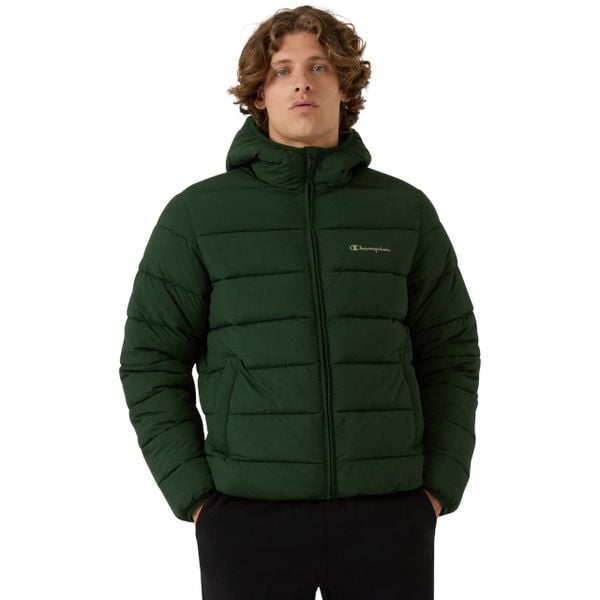 CHAMPION Kurtka męska Hooded Jacket. Zielone kurtki męskie Champion, na zimę, m, bez wzorów, z materiału, z kapturem. Za 320.99 zł.