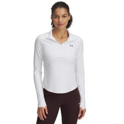 Damski top treningowy Under Armour Motion. Białe bluzy sportowe damskie Under Armour, bez wzorów, bez kaptura, do biegania. Za 246.00 zł.