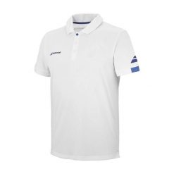 Koszulka polo męska Babolat Play. Białe koszulki polo męskie BABOLAT, l, bez wzorów, z materiału, sportowe, bez ramiączek. Za 149.99 zł.
