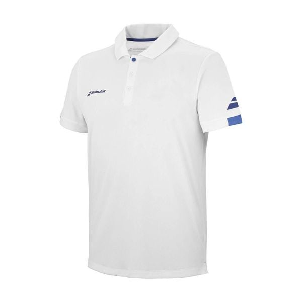 Koszulka polo męska Babolat Play. Białe koszulki polo męskie BABOLAT, l, bez wzorów, z materiału, bez kołnierzyka, bez ramiączek, na fitness i siłownię. Za 139.99 zł.