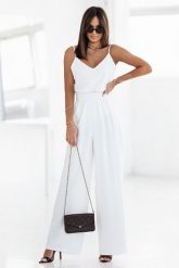 Śmietankowe Szerokie Spodnie z Gumą. Białe spodnie materiałowe damskie Ivon, l, bez wzorów, z gumy. Za 137.90 zł.