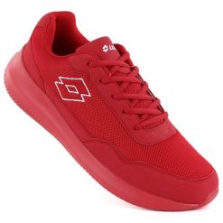 Buty sportowe sneakersy lekkie siatka czerwone Lotto CONNECT. Czerwone buty sportowe męskie Lotto, z tkaniny, bez zapięcia. Za 159.00 zł.