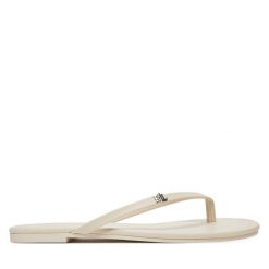 Japonki LAUREN RALPH LAUREN. Białe klapki damskie Lauren Ralph Lauren, bez wzorów, bez obcasa. Za 269.99 zł.