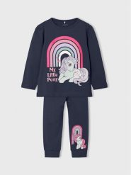 NAME IT Piżama MY LITTLE PONY 13210717 Granatowy Regular Fit. Niebieskie bielizna dla dziewczynek Name it, bez wzorów, z bawełny. Za 119.99 zł.