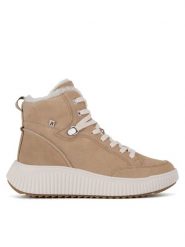 Rieker Revolution Lifestyle Trzewiki W1771-62 Beżowy. Brązowe botki damskie Rieker Revolution Lifestyle, ze skóry, bez obcasa, na płaskiej podeszwie, bez zapięcia. Za 399.00 zł.