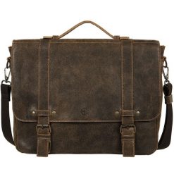 Duża torba męska skórzana Canaletto – laptop 15" TM262s235. Brązowe torby na laptopa męskie bez wzorów, ze skóry. Za 520.00 zł.