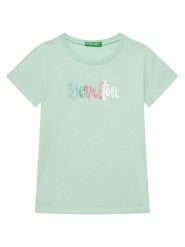 United Colors Of Benetton T-Shirt 3I1XC10MZ Zielony Regular Fit. Zielone t-shirty i topy dla dziewczynek United Colors Of Benetton, bez wzorów, z bawełny, bez ramiączek. Za 39.99 zł.