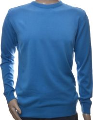 Leccos Sweter męski elegancki klasyczny kaszmir 2XL XXL niebieski. Niebieskie swetry przez głowę męskie Leccos, m, bez wzorów, z kaszmiru, bez kołnierzyka. Za 79.99 zł.