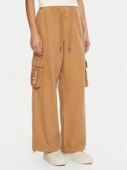 Tommy Jeans Spodnie materiałowe DW0DW20531 Beżowy Relaxed Fit. Brązowe jeansy damskie Tommy Jeans, bez wzorów, z bawełny. Za 289.99 zł.