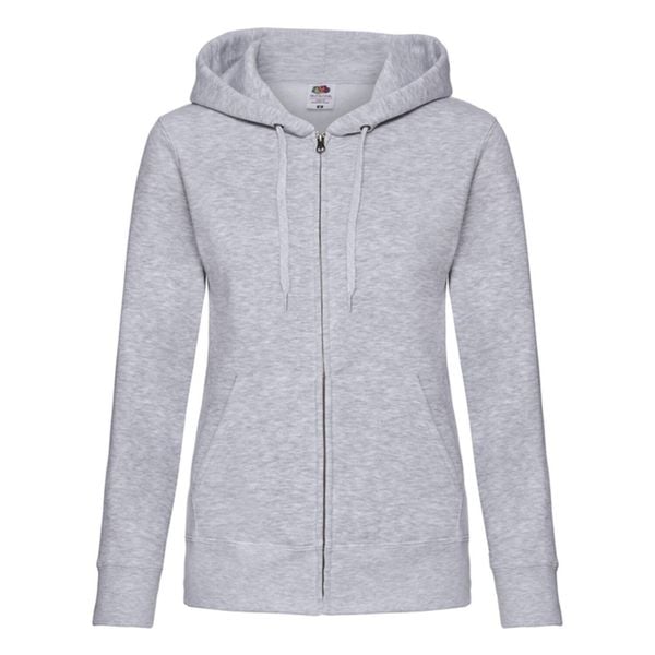 Bluza Damska Premium Z Kapturem. Szare bluzy damskie Fruit of the Loom, xs, bez wzorów, z kapturem. Za 167.99 zł.
