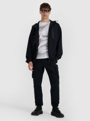 4F Spodnie casual męskie - czarne XXL. Czarne spodnie materiałowe męskie 4f, m, bez wzorów, z materiału, casualowe. Za 189.99 zł.