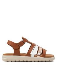 Geox Sandały J Sandal Soleima Gir J35GSB 043CF C6A7F S Brązowy. Brązowe sandały dziewczęce Geox, ze skóry, bez zapięcia. Za 299.99 zł.