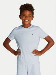 Tommy Hilfiger T-Shirt Essential KB0KB06879 D Błękitny Regular Fit. Niebieskie t-shirty dla chłopców Tommy Hilfiger, bez wzorów, z bawełny, bez ramiączek. Za 69.99 zł.