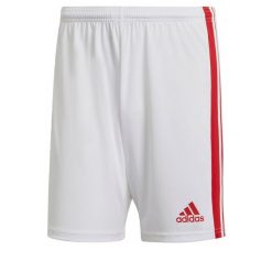 Spodenki piłkarskie męskie adidas Squadra 21 Short. Białe krótkie spodenki sportowe męskie Adidas, m, bez wzorów, do piłki nożnej. Za 66.99 zł.